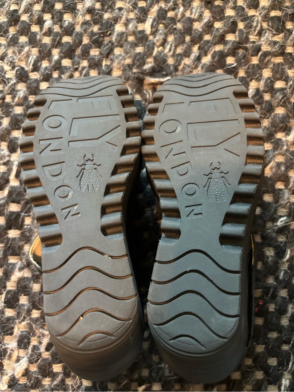 Fly London Ladies Size 5 (35EU) Black Wedge Platform Shoes
